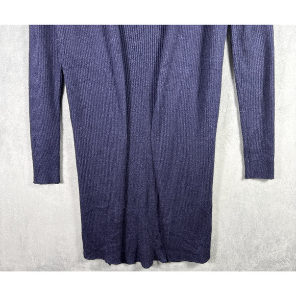 Massimo Dutti Blue Open Front Wool Alpaca Viscose Blend Knit Sweater Navy XS - Picture 5 of 8